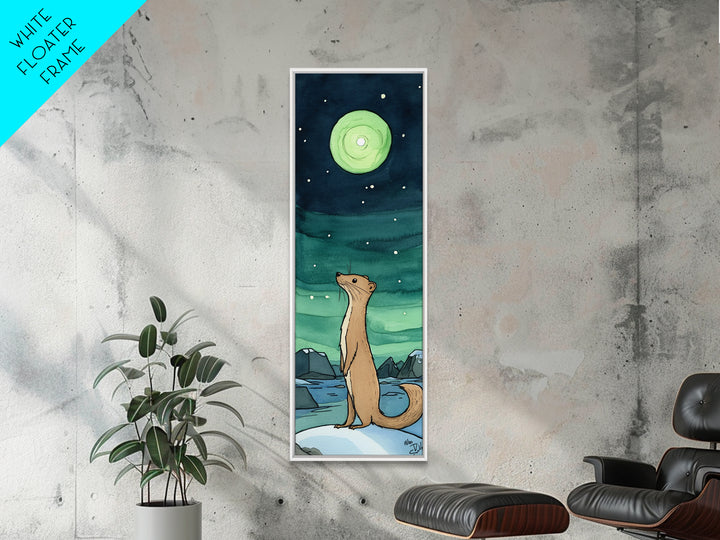 Otter Under Green Moon Aurora Wall Art, Whimsical Animal Print, Celestial Nursery Decor, Cute Kids Room Art, Gift For Her