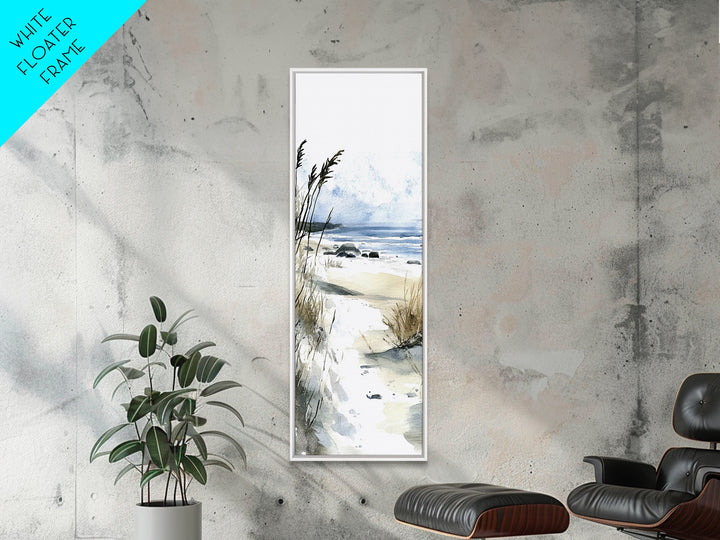 Soft Dune Beach Path Canvas Print, Coastal Wall Art, Watercolor Ocean Decor, Beach House Gift, Neutral Seaside Landscape