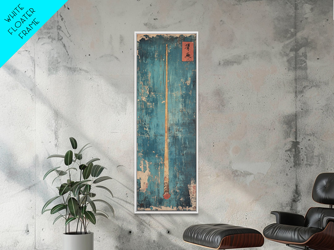 Minimal Oar Paddle Wall Art, Nautical Canvas Print, Lake House Decor, Coastal Wall Decor, Rustic Blue Maritime Art, Gift For Him