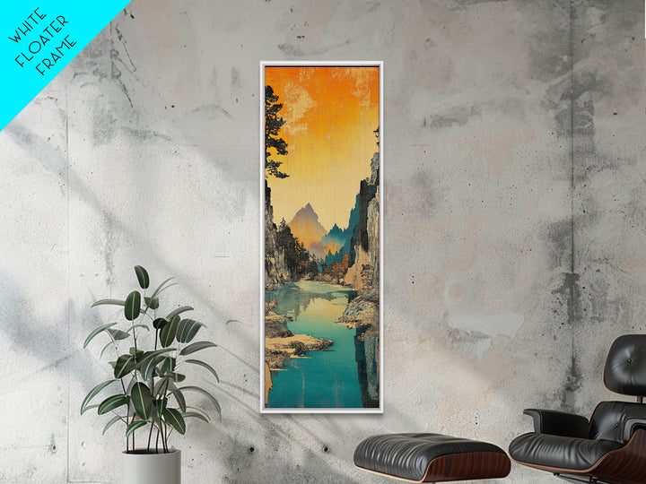 Turquoise River Through Rocky Canyon Wall Art, Mountain Landscape Print, Nature Wall Decor, Rustic Cabin Decor, Oversized Canvas