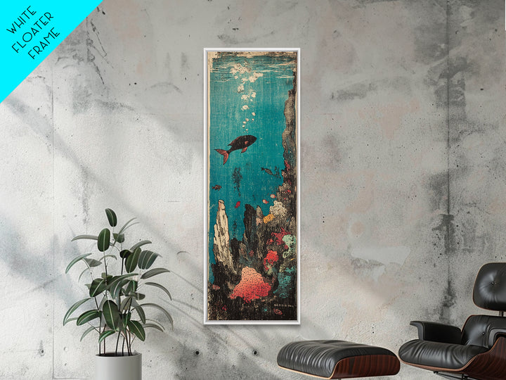 Tropical Fish And Coral Reef Canvas Print, Underwater Ocean Wall Art, Coastal Bathroom Decor, Marine Life Nursery Art Print
