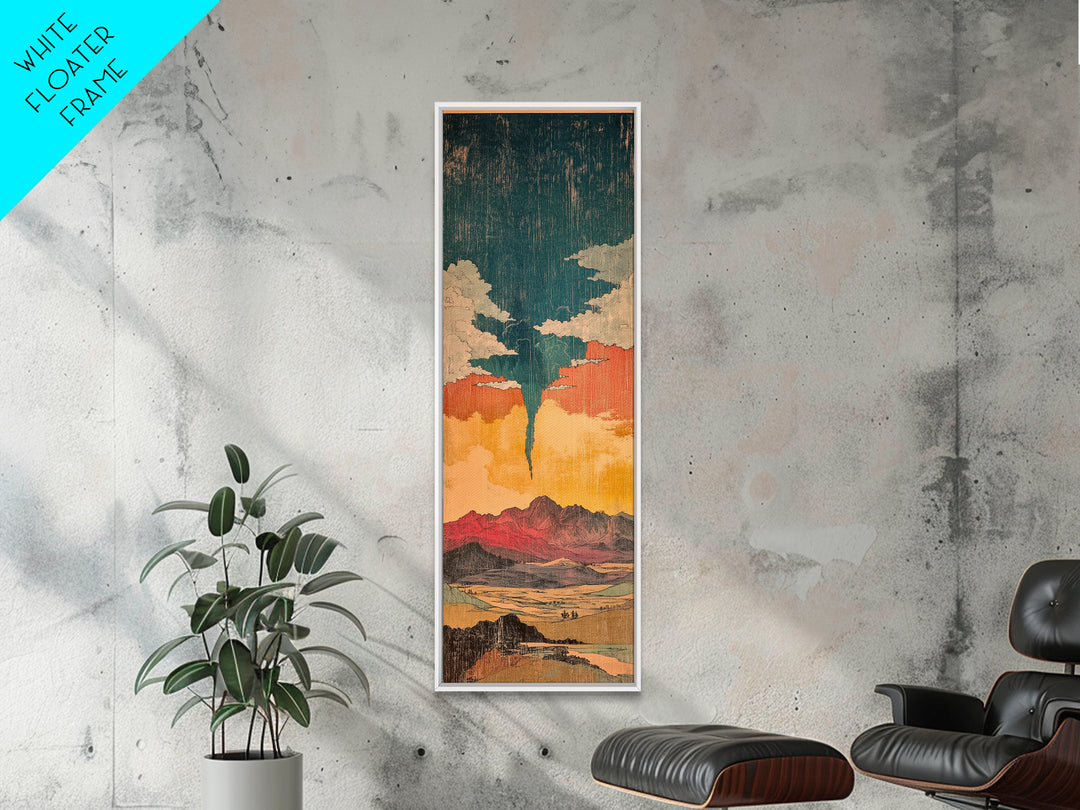 Surreal Desert Tornado Wall Art, Southwestern Landscape Canvas, Stormy Sky Print, Modern Rustic Decor For Living Room Home Decor