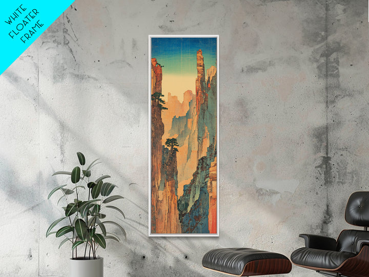 Tall Desert Canyon Cliffs In Blue Light Wall Art, Southwest Landscape Print, Vertical Nature Decor, Large Living Room Art