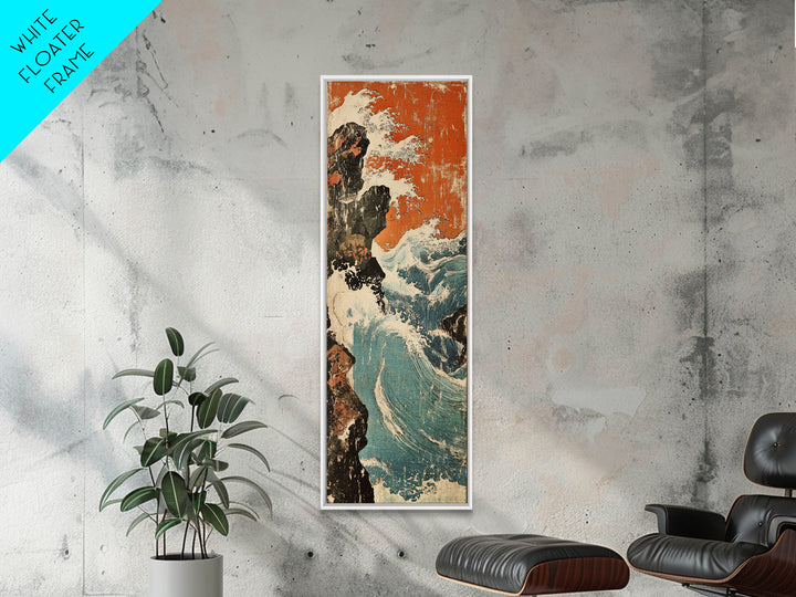 Crashing Ocean Wave Wall Art, Japanese Seascape Print, Coastal Wall Decor, Nautical Home Decor, Large Canvas Print, Beach House Decor