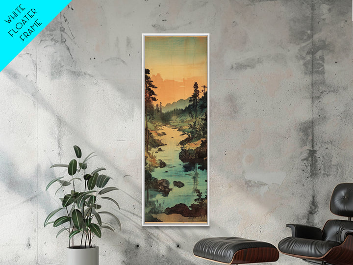 Misty River Valley With Pine Forest Canvas Print, Landscape Wall Art, Rustic Cabin Living Room Decor, Serene Nature Gift For Her