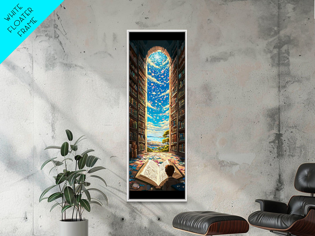 Open Book Library Arch With Birds Canvas Print, Book Lover Wall Art, Reading Nook Decor, Magical Home Office Artwork Gift
