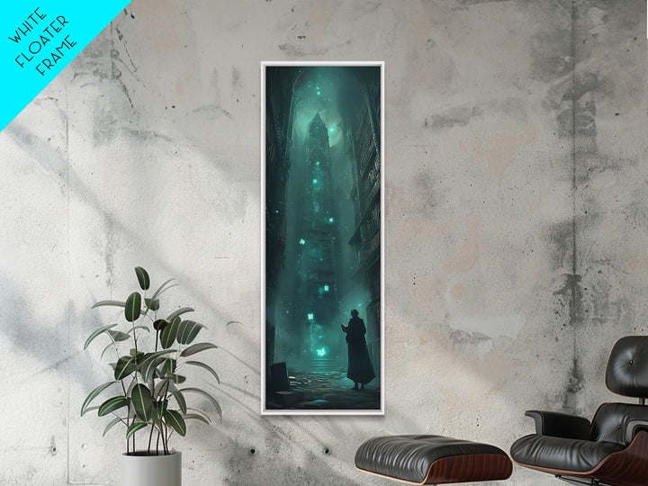 Dark Gothic Tower In Misty Alley Wall Art, Fantasy Cityscape Print, Moody Library Decor, Dark Academia Wall Decor Gift For Him