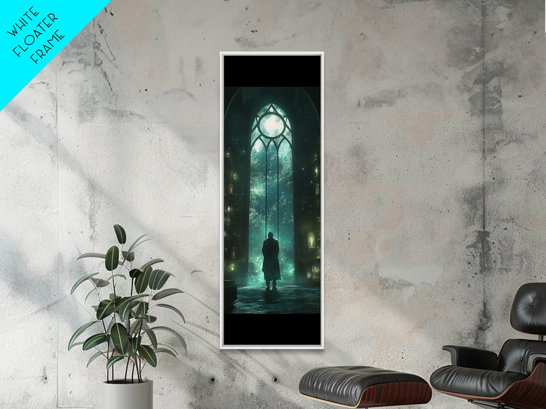 Mystical Gothic Library Window Wall Art, Dark Academia Fantasy Artwork, Moody Bookish Decor, Magical Reading Nook Print