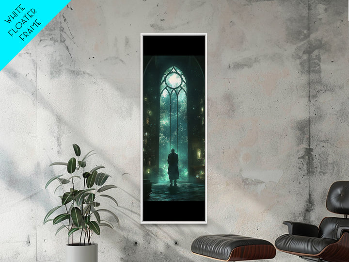 Mystical Gothic Library Window Wall Art, Dark Academia Fantasy Artwork, Moody Bookish Decor, Magical Reading Nook Print
