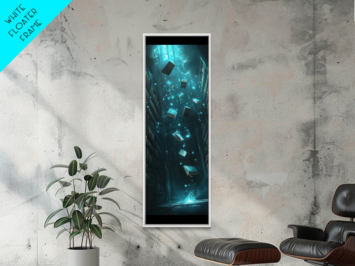 Enchanted Floating Books Library Canvas Print, Dark Academia Wall Decor, Mystical Bookish Art For Magical Reading Nook Decor