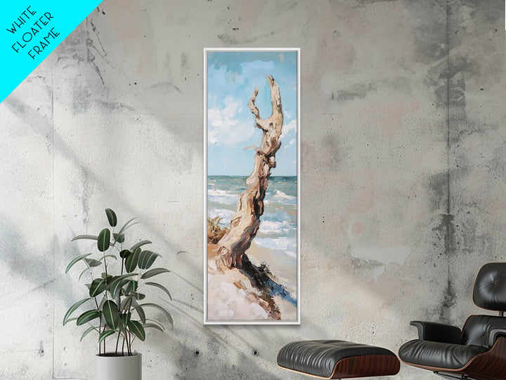 Sun Bleached Driftwood On Beach Canvas Print, Coastal Wall Art, Ocean Landscape Decor, Nautical Home Decor, Beach House Gift