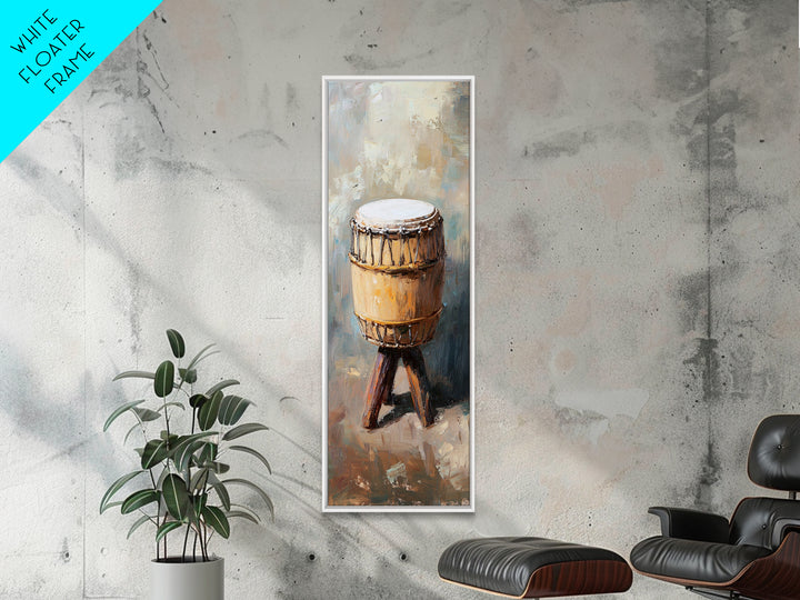Rustic Tribal Drum Oil Painting Wall Art, Music Room Decor, African Inspired Art, Boho Home Decor, Gift For Music Lover, Unique Gift