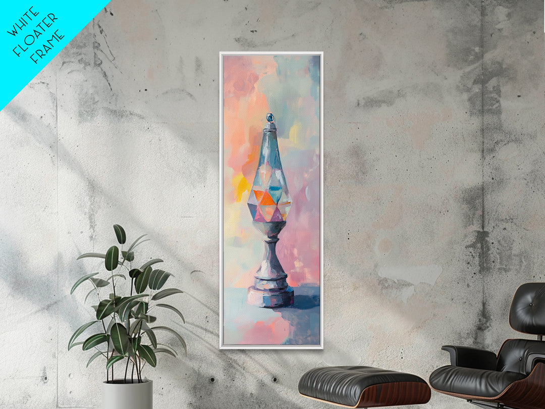 Colorful Crystal Prism Lamp Wall Art, Abstract Glass Still Life Canvas Print, Dopamine Decor, Modern Eclectic Living Room Art
