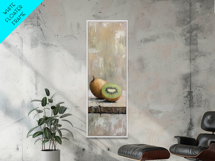Kiwi Fruit Still Life Canvas Print, Minimalist Kitchen Wall Art, Neutral Food Painting, Rustic Dining Room Decor, Gift For Foodie