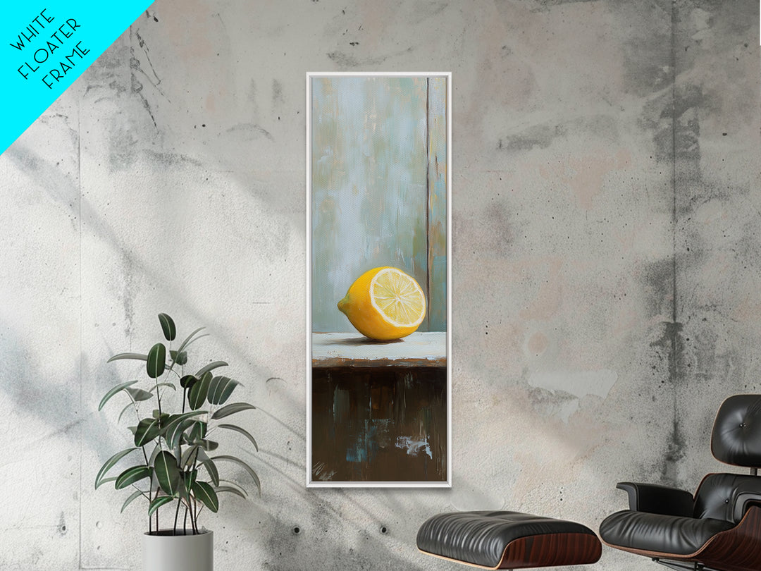 Bright Lemon Slice Canvas Print, Minimalist Kitchen Wall Art, Fruit Still Life, Mediterranean Decor, Modern Home Decor Gift