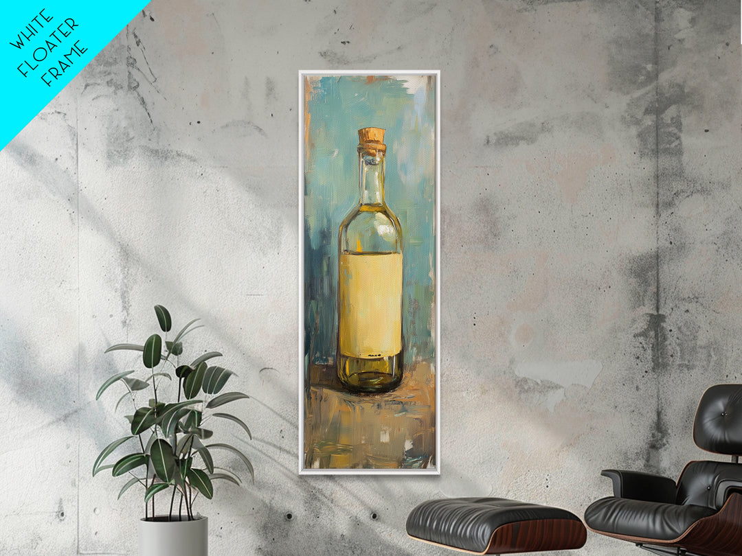Golden Olive Oil Bottle Canvas Print, Mediterranean Kitchen Wall Art, Still Life Painting, Rustic Kitchen Decor, Foodie Gift