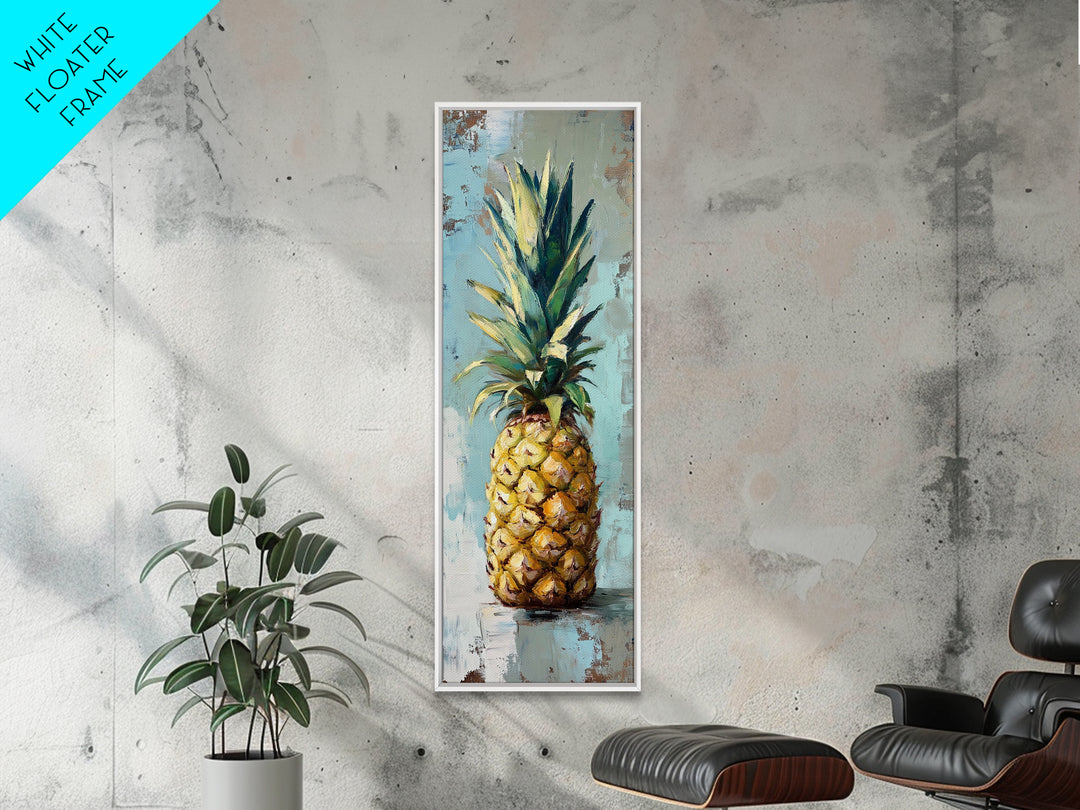 Bright Pineapple Still Life Canvas Print, Tropical Kitchen Wall Art, Coastal Home Decor, Fruit Poster For Beach House Gift