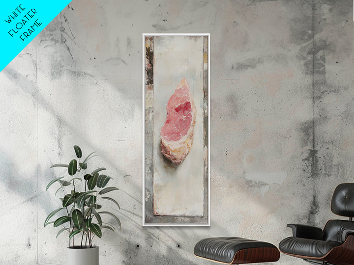 Pink Rose Quartz Crystal Oil Painting Wall Art, Boho Spiritual Home Decor, Celestial Gift For Her, Mystical Canvas Print