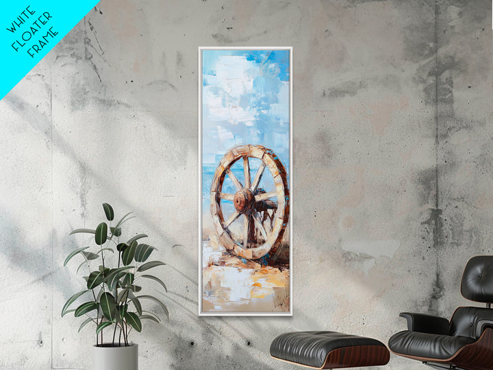 Weathered Wagon Wheel By Blue Sky Canvas Print, Rustic Western Wall Art, Farmhouse Decor, Country Home Wall Decor, Large Living Room Decor