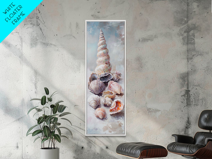 Textured Seashell Collection Canvas Print, Coastal Wall Art, Beach House Decor, Nautical Ocean Art, Neutral Bathroom Decor