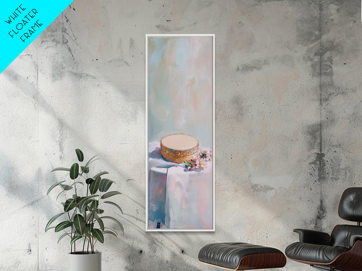 Pastel Round Trinket Box On White Cloth Canvas Print, Soft Minimalist Wall Art, Feminine Bedroom Decor, Gift For Her, Home Decor