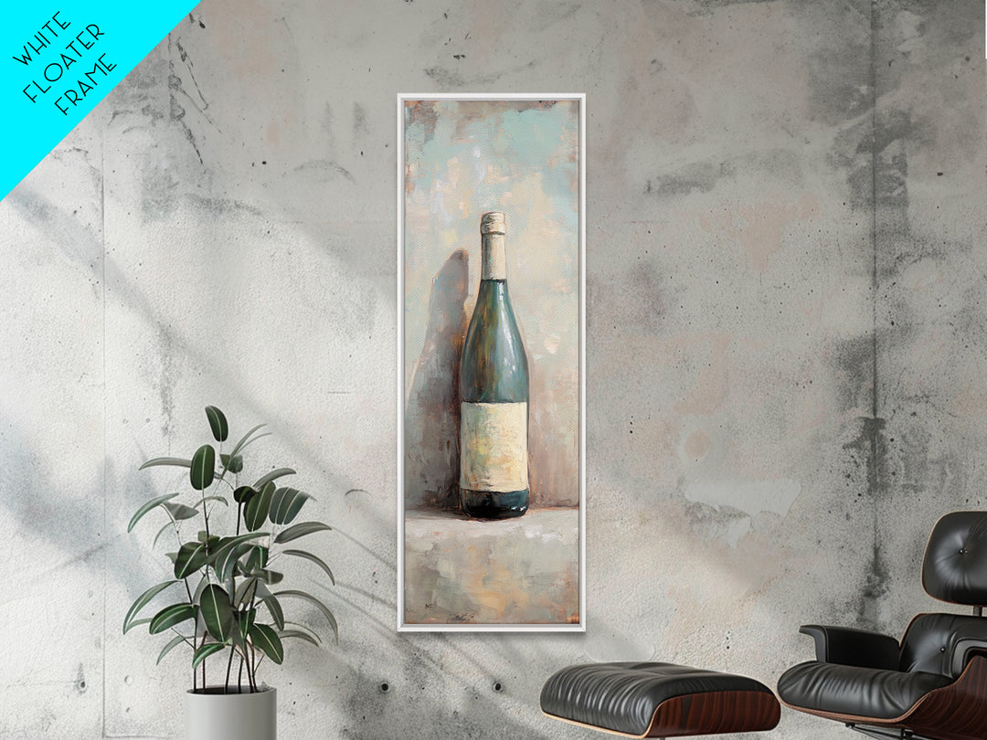 Green Wine Bottle Still Life Canvas Print, Kitchen Wall Art, Wine Decor, Bar Cart Print, Rustic Home Decor, Housewarming Gift