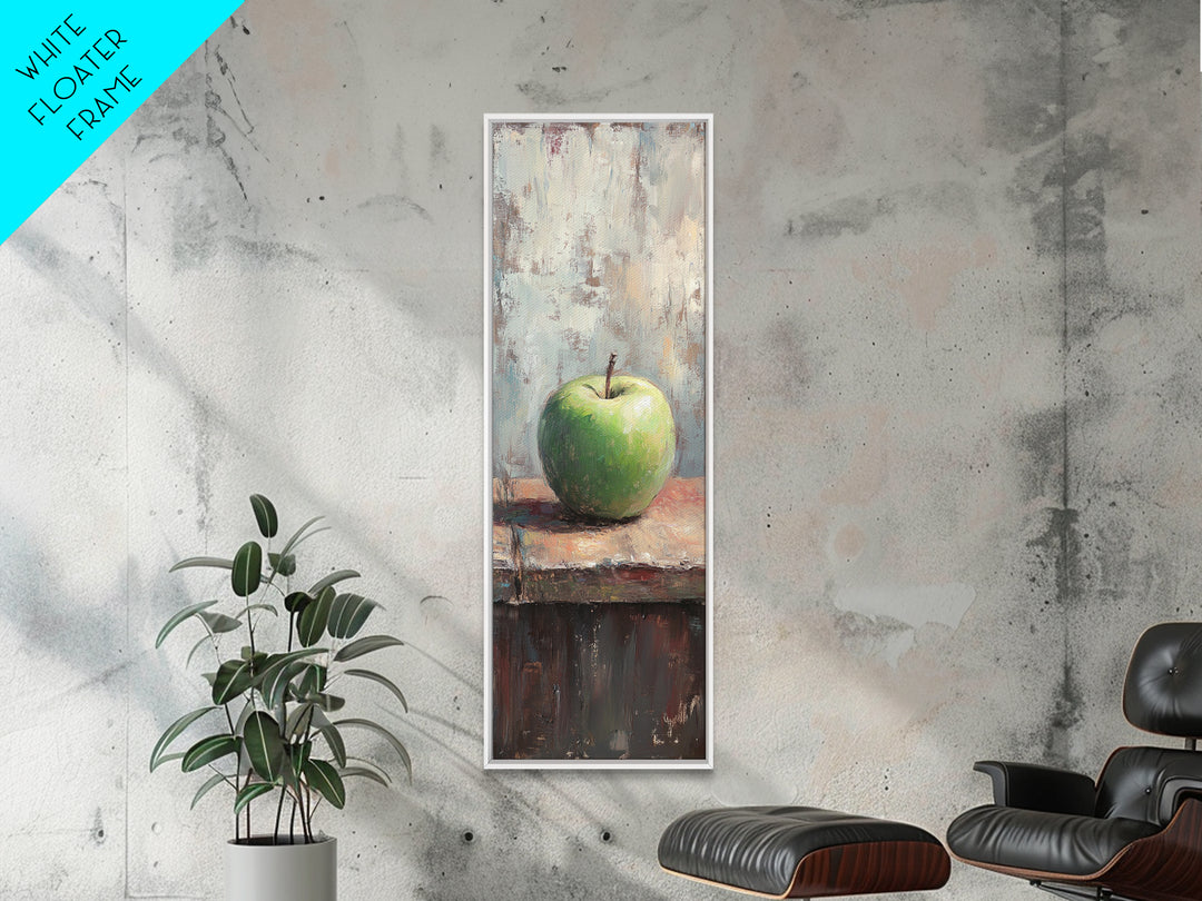 Green Apple Still Life Wall Art, Rustic Kitchen Canvas Print For Farmhouse Decor, Fruit Art, Dining Room Decor, Gift For Her