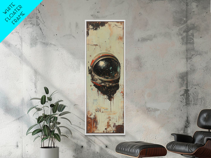 Weathered Astronaut Helmet Canvas Print, Retro Space Wall Art, Sci Fi Decor, Futuristic Office Decor, Gift For Him, Modern Home Decor