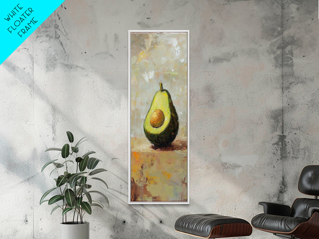 Avocado Half Still Life Canvas Print, Kitchen Wall Art, Foodie Home Decor, Rustic Kitchen Decor, Gift For Food Lover, Dining Room Decor
