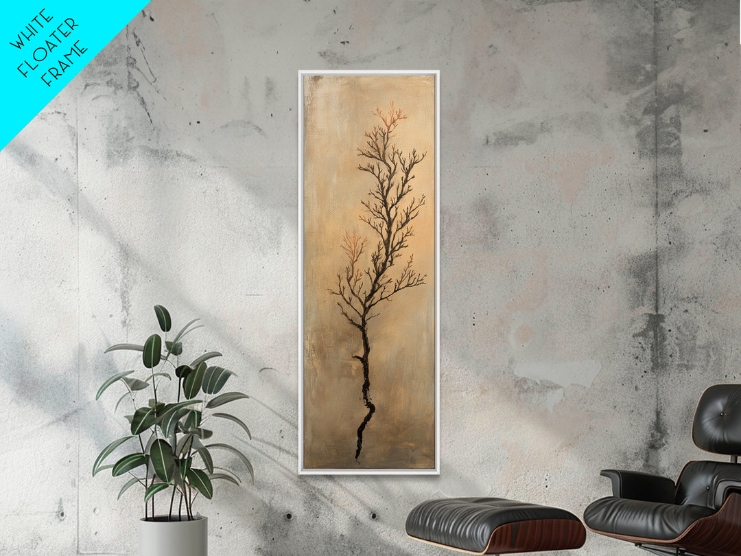 Minimal Bare Tree Branch Wall Art, Wabi Sabi Neutral Decor, Botanical Line Art Print, Japandi Canvas Print, Organic Modern Art