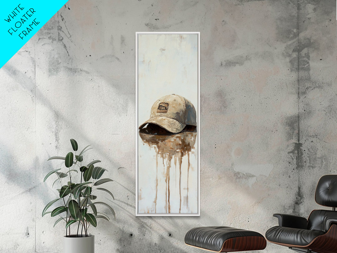 Weathered Baseball Cap Still Life Wall Art, Rustic Americana Decor, Sports Room Canvas Print, Man Cave Art Print, Gift For Him