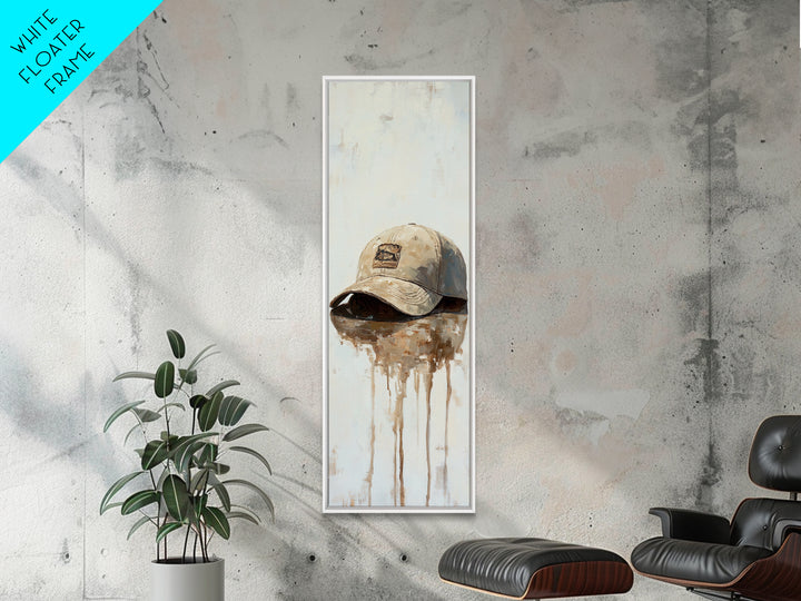 Weathered Baseball Cap Still Life Wall Art, Rustic Americana Decor, Sports Room Canvas Print, Man Cave Art Print, Gift For Him