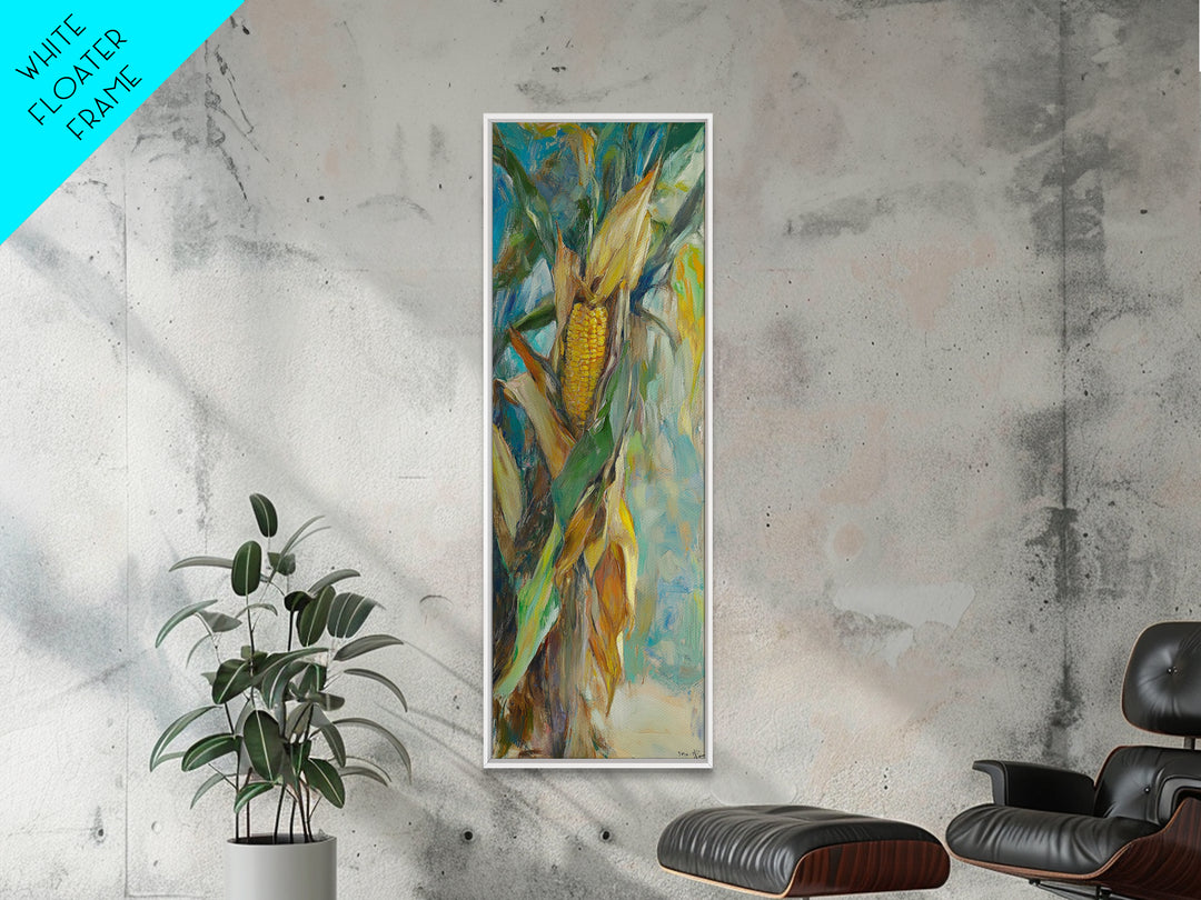 Rustic Corn Cob In Husk Canvas Print, Farmhouse Kitchen Wall Art, Country Harvest Decor, Southwestern Food Art Print, Home Decor