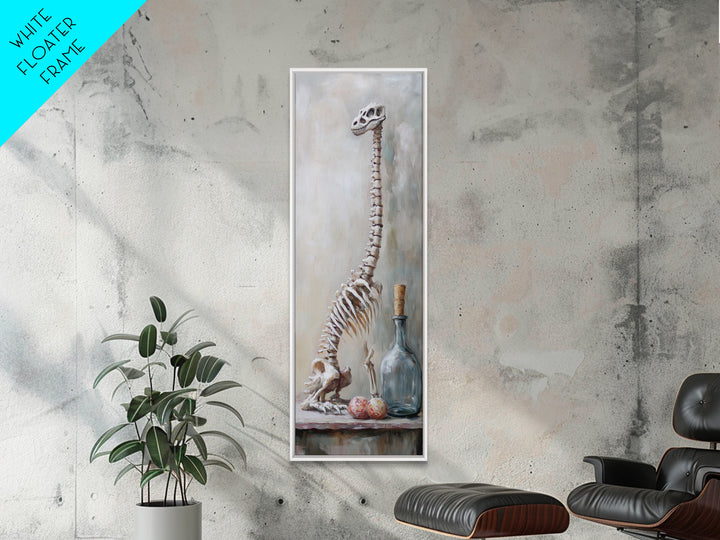 Dinosaur Skeleton Curiosity Still Life Canvas Print, Dark Academia Wall Art, Oddities Decor, Gothic Wall Decor, Museum Print