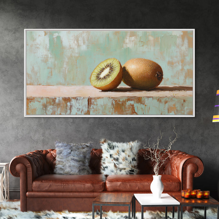 Fresh Kiwi Fruit Still Life Wall Art, Modern Kitchen Decor Canvas, Foodie Gift, Fruit Art Print, Dining Room Decor, Wall Decor