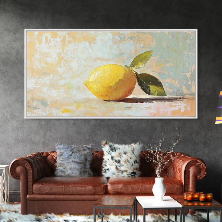 Bright Lemon Still Life Canvas Print, Kitchen Wall Art, Mediterranean Decor, Fruit Art Print, Summer Home Decor, Housewarming Gift