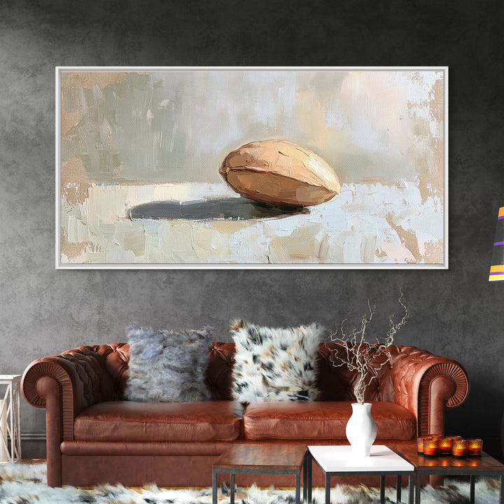 Minimal Walnut Still Life Wall Art, Neutral Kitchen Decor, Rustic Canvas Print, Modern Farmhouse Living Room Art Gift Idea