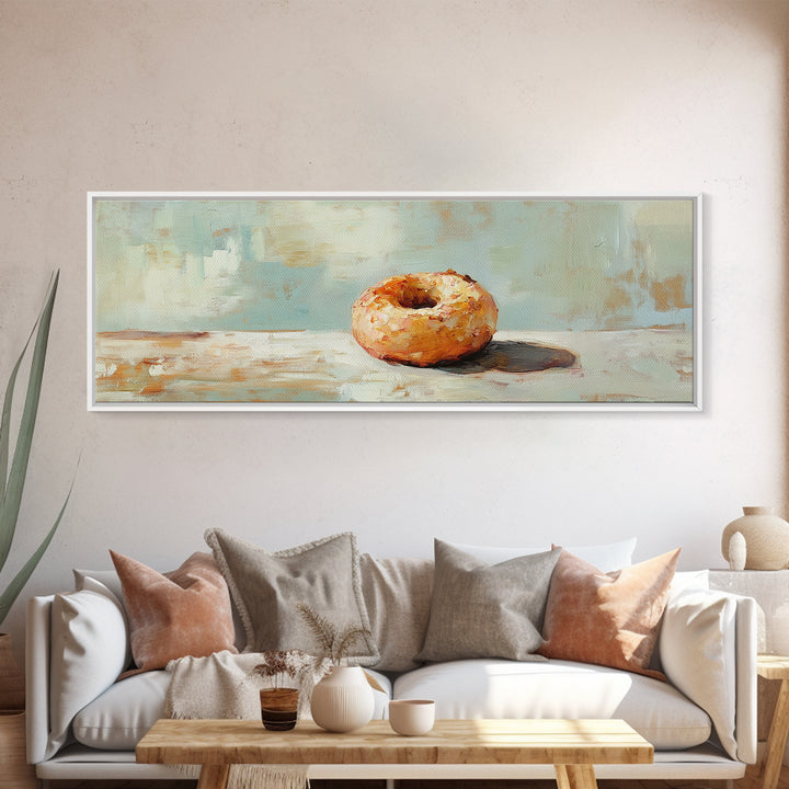 Toasted Bagel Still Life Wall Art, Modern Kitchen Decor, Foodie Gift, Neutral Dining Room Print, Rustic Cafe Poster, Home Decor