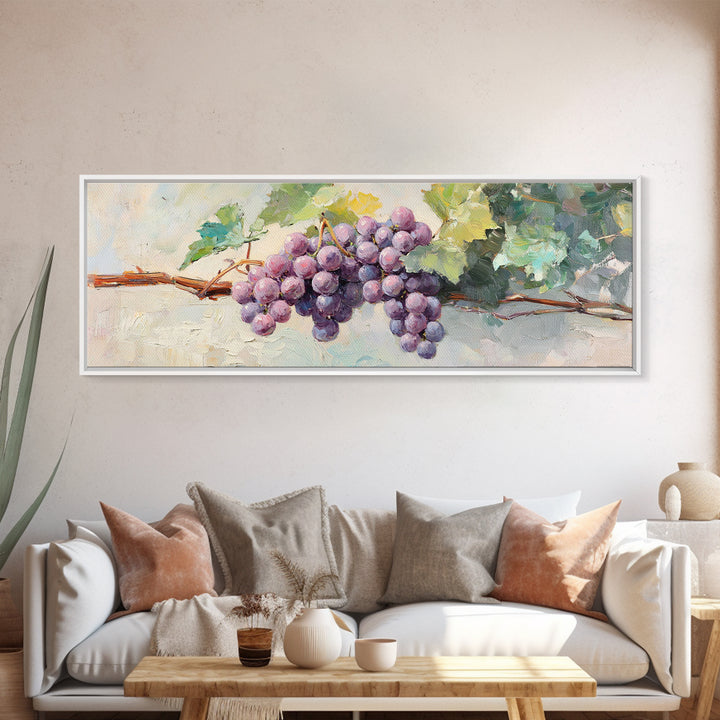 Sunlit Purple Grape Cluster Wall Art, Vineyard Art Print, Winery Decor, French Country Kitchen Decor, Gift For Wine Lover