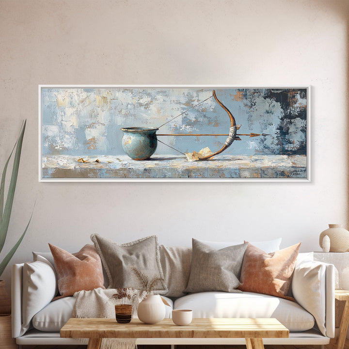 Rustic Bow And Arrow Still Life Wall Art, Archery Decor, Southwestern Wall Decor, Hunting Gift For Him, Masculine Office Decor
