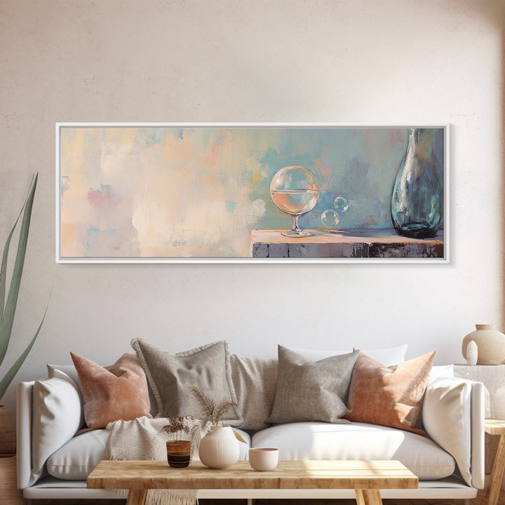 Dreamy Glass Globe And Blue Vase Wall Art, Minimalist Still Life, Neutral Wall Decor, Modern Home Decor, Calming Art Print