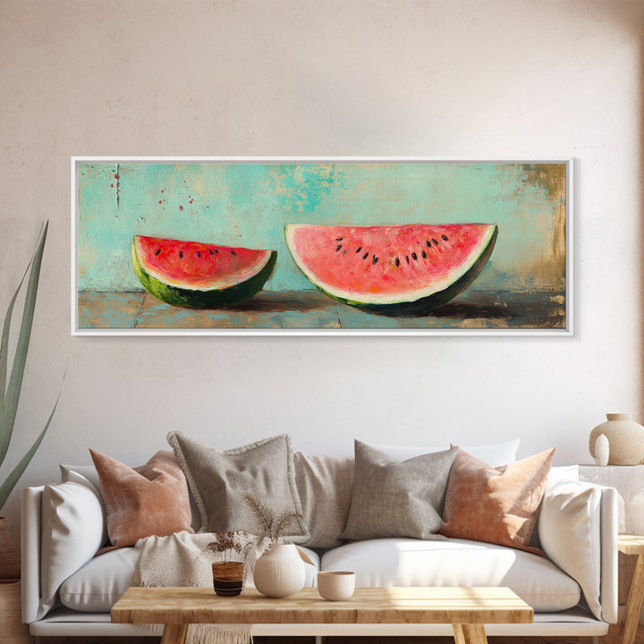 Fresh Watermelon Slices Wall Art, Bright Summer Kitchen Decor, Colorful Food Canvas Print, Farmhouse Dining Room Art, Gift