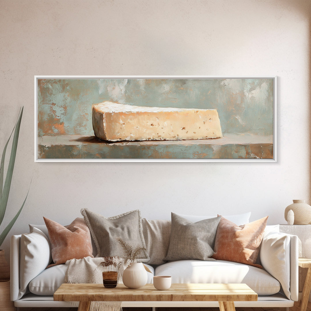 Rustic Parmesan Cheese Still Life Canvas Print, Kitchen Wall Art, Farmhouse Dining Room Home Decor, Foodie Gift For Chef