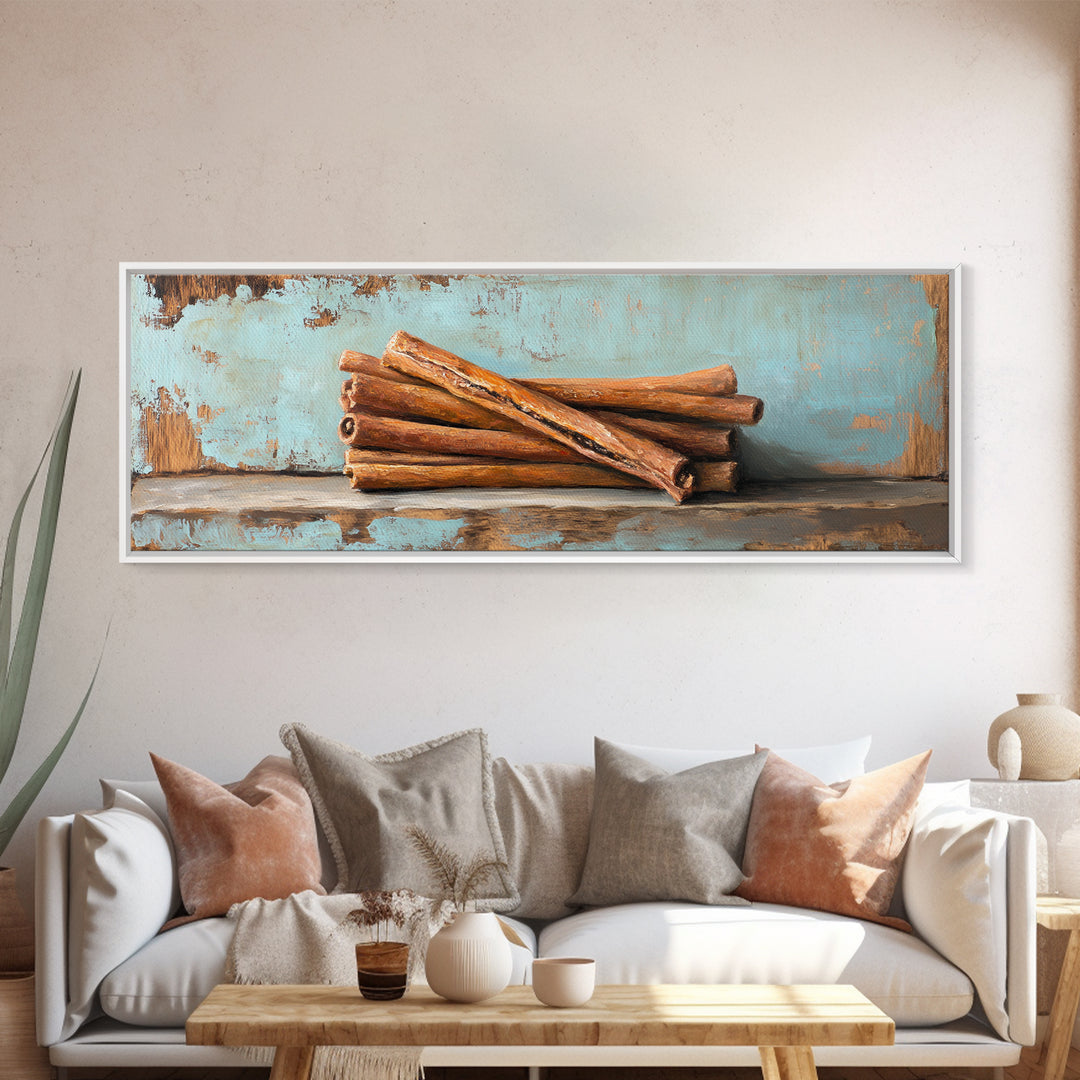 Rustic Cinnamon Sticks Painting Wall Art, Kitchen Decor, Farmhouse Decor, Food Illustration, Warm Neutral Home Decor Print