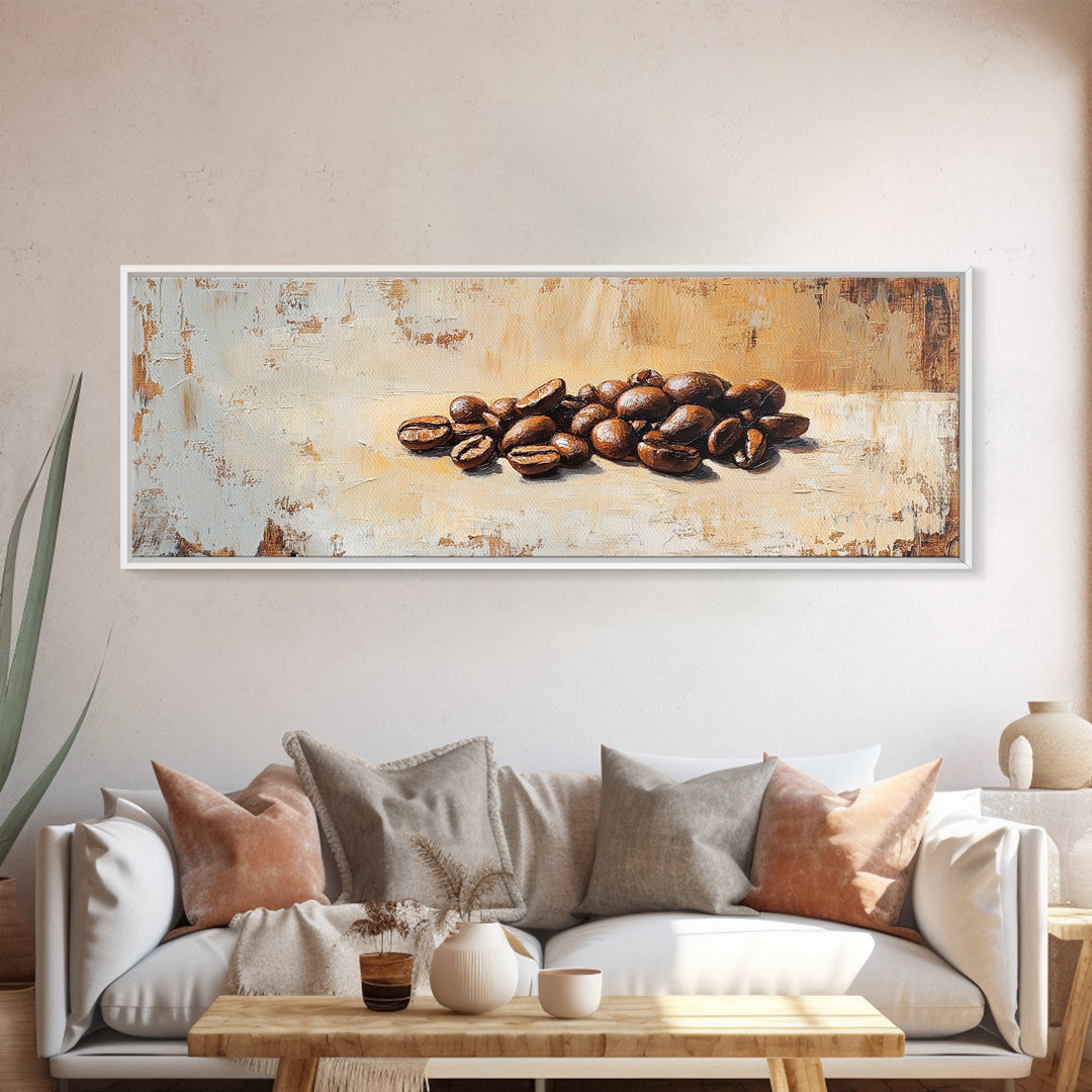 Roasted Coffee Beans Still Life Canvas Print, Coffee Bar Wall Art, Kitchen Decor, Rustic Home Decor, Gift For Coffee Lover