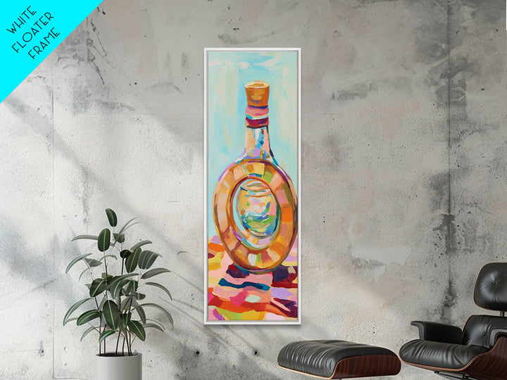 Colorful Glass Bottle Still Life Canvas Print, Modern Kitchen Wall Art, Eclectic Home Decor, Bright Bar Cart Art Print, Housewarming Gift