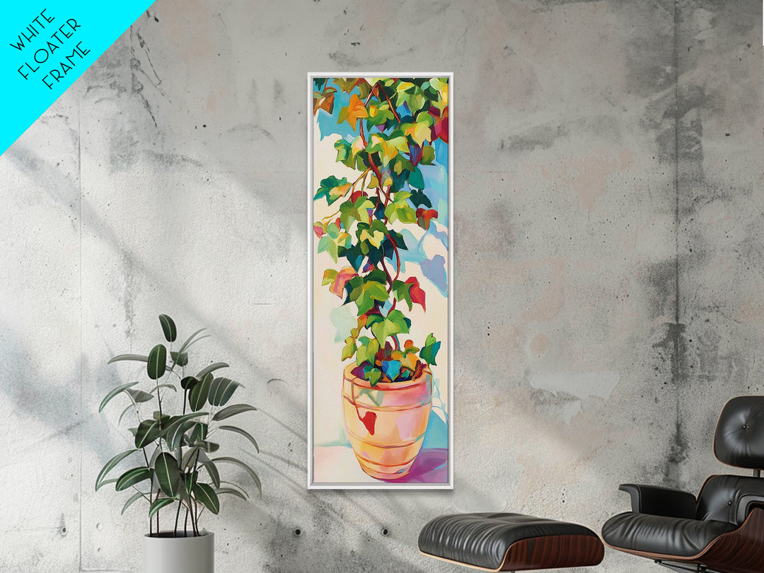 Trailing Houseplant Canvas Print, Colorful Botanical Wall Art, Plant Lover Gift, Boho Home Decor, Modern Nature Wall Art