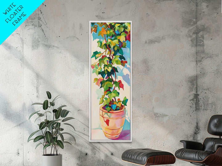 Trailing Houseplant Canvas Print, Colorful Botanical Wall Art, Plant Lover Gift, Boho Home Decor, Modern Nature Wall Art