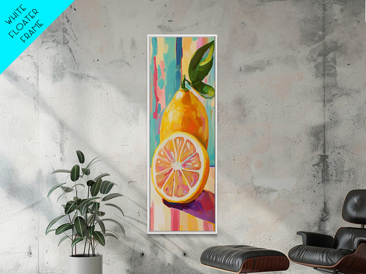 Bright Lemon Slice Still Life Canvas Print, Colorful Kitchen Wall Art, Citrus Fruit Decor, Modern Farmhouse Kitchen Gift