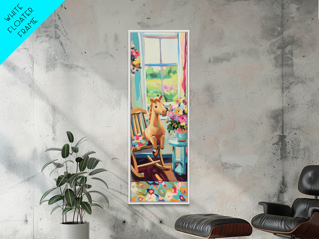 Sweet Giraffe Nursery Framed Canvas Print, Colorful Kids Room Wall Art, Baby Animal Decor, Whimsical Playroom Gift, Baby Shower Gift
